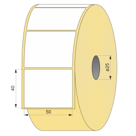 Термоэтикетка ЭКО 50x40, 350 шт  втулка 25 UnaProf