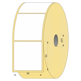 Термоэтикетка ЭКО 58x60, 200 шт  втулка 25 UnaProf