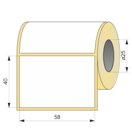 Термоэтикетка ЭКО 58x40, 350 шт  втулка 25 UnaProf