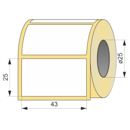 Термоэтикетка ЭКО 43x25, 500 шт  втулка 25 UnaProf