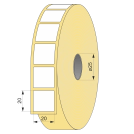 Термоэтикетка ЭКО 20x20, 650 шт квадрат втулка 25 UnaProf