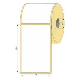 Термоэтикетка ЭКО 75x120, 100 шт  втулка 25 UnaProf