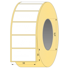 Термоэтикетка ЭКО 58x30, 5000 шт  втулка 76 UnaProf