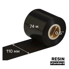 Риббон UnaProf RESIN standard 110 мм x 74 м UP704 0,5" OUT черный