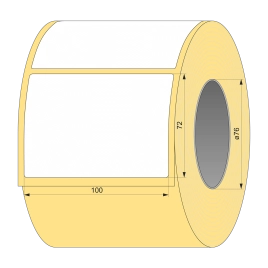 Термотрансферная этикетка полуглянец 100х72, 2000 шт, втулка 76 UnaProf