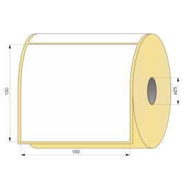 Термоэтикетка ЭКО 100x100, 100 шт  втулка 25 UnaProf