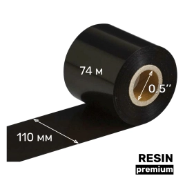Риббон UnaProf RESIN premium 110 мм x 74 м UP401 0,5" OUT черный