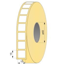 Термоэтикетка ЭКО 15х15, 2000 шт квадрат, втулка 40 UnaProf