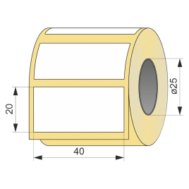 Термоэтикетка ЭКО 40x20, 500 шт  втулка 25 UnaProf