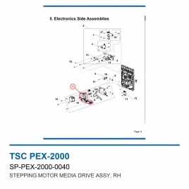 Шаговый двигатель привода материала TSC PEX-2000, правый (SP-PEX-2000-0040) фото 2