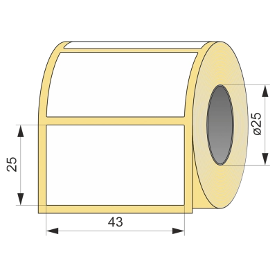 Термоэтикетка ЭКО 43x25, 550 шт  втулка 25 UnaProf фото 1