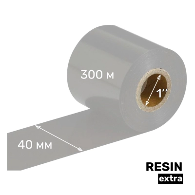 Риббон UnaProf RESIN extra 40 мм x 300 м UP411 1" OUT серебро фото 1