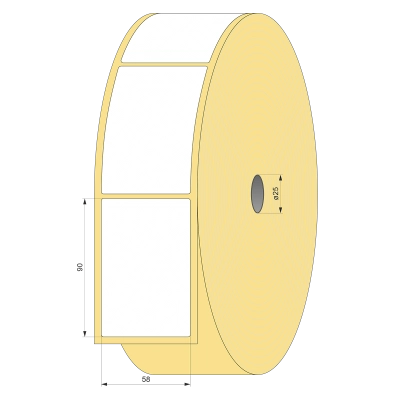 Термоэтикетка ЭКО 58x90, 150 шт  втулка 25 UnaProf фото 1