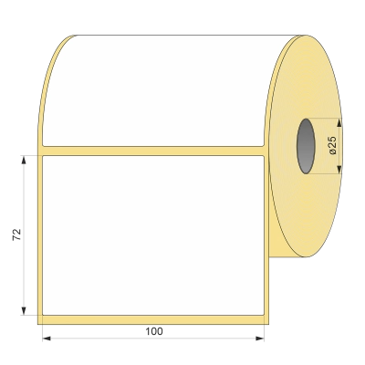 Термоэтикетка ЭКО 100x72, 200 шт  втулка 25 UnaProf фото 1