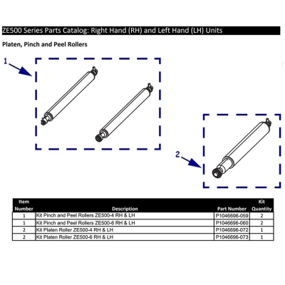 Ролик Zebra ZE500-4 (P1046696-059) с подшипниками (комплект 2 шт.) фото 1
