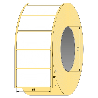 Термоэтикетка ЭКО 58x30, 5000 шт  втулка 76 UnaProf фото 1