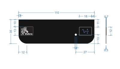 Zebra Панель с логотипом и кнопкой FEED для GK420d, GK420t, GX420d, GX420t, GX430t. Аналог фото 1