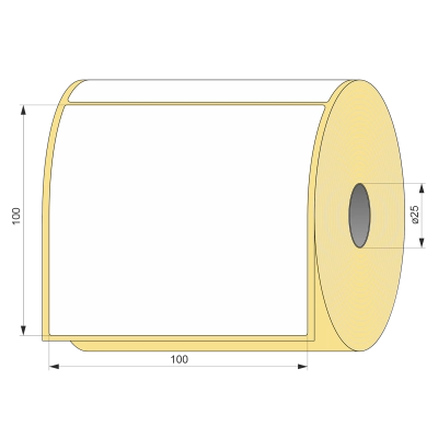 Термоэтикетка ЭКО 100x100, 100 шт  втулка 25 UnaProf фото 1