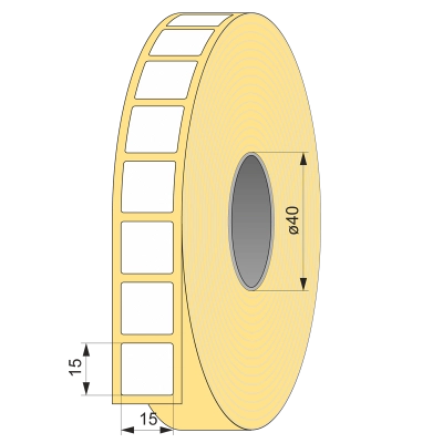 Термоэтикетка ЭКО 15х15, 2000 шт квадрат, втулка 40 UnaProf фото 1