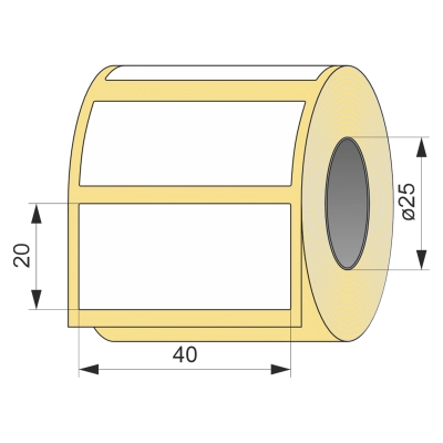 Термоэтикетка ЭКО 40x20, 500 шт  втулка 25 UnaProf фото 1