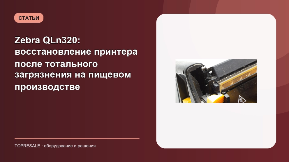 Zebra QLn320: восстановление принтера после тотального загрязнения на пищевом производстве