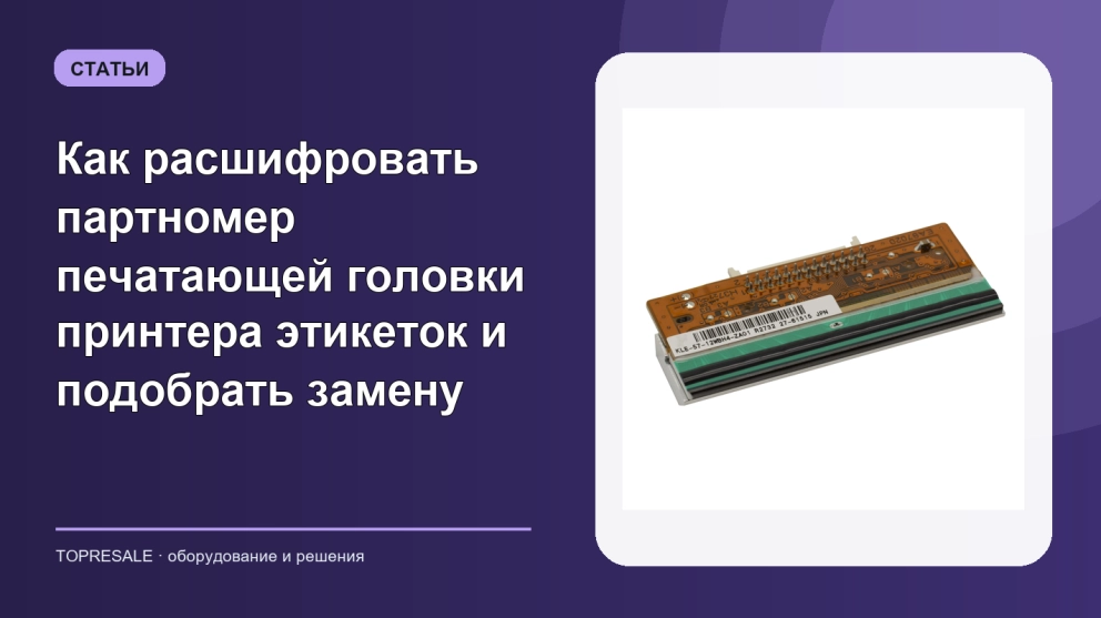Как расшифровать партномер печатающей головки принтера этикеток и подобрать замену