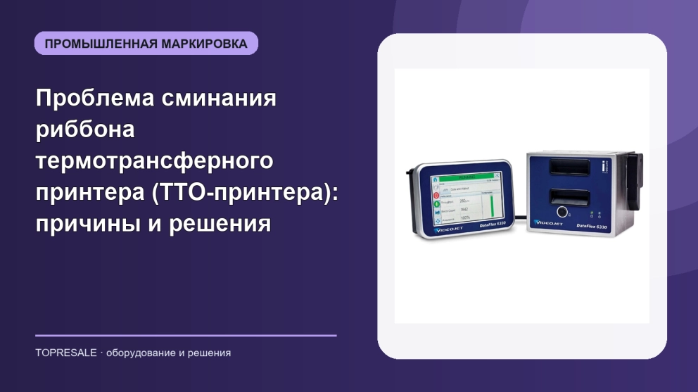 Проблема сминания риббона термотрансферного принтера (TTO-принтера): причины и решения